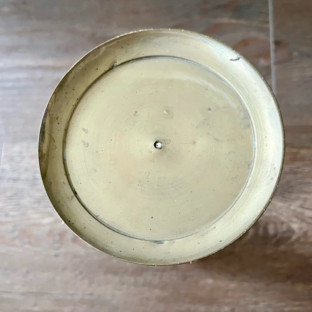 Vintage brass Taper vase h 10.5 inch